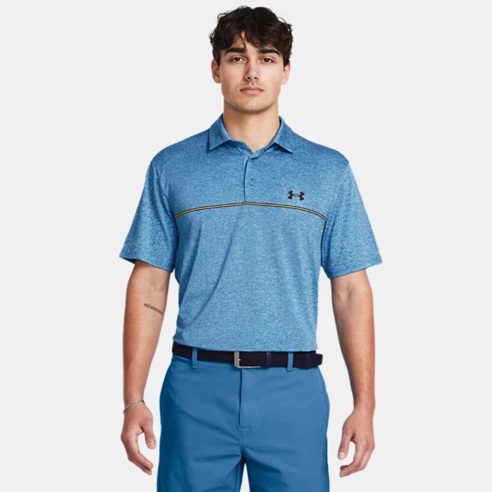 NWT Men's Size Medium Under Armour Playoff 3.0 Stripe Golf Polo Shirt